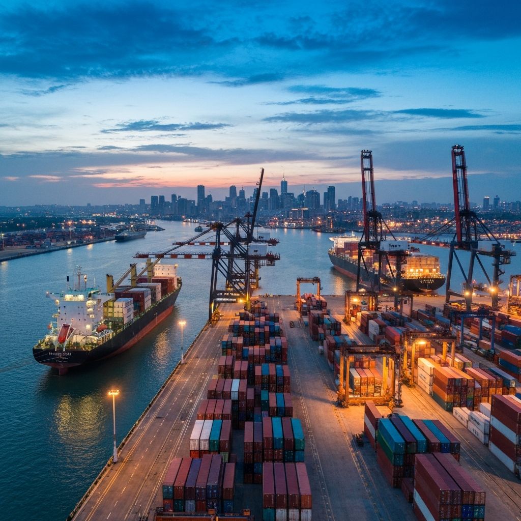 Shipping port aerial view